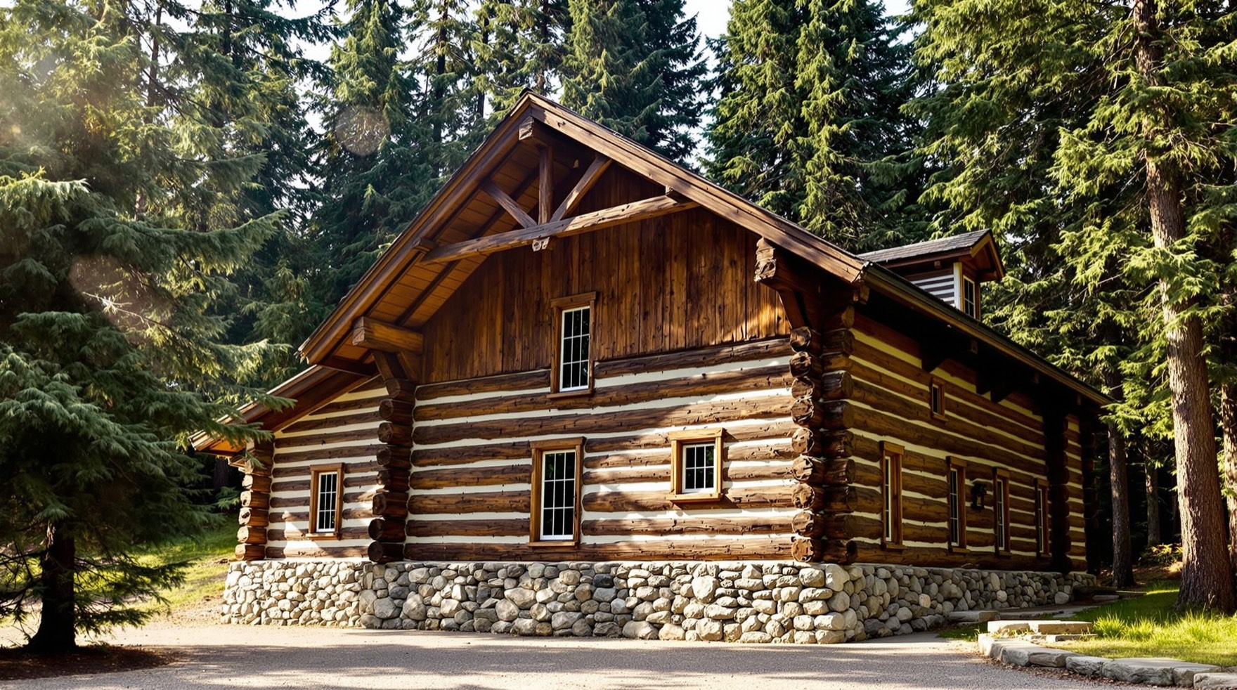 A historic rustic log lodge in the forest near Mount Rainier's Nisqually gateway